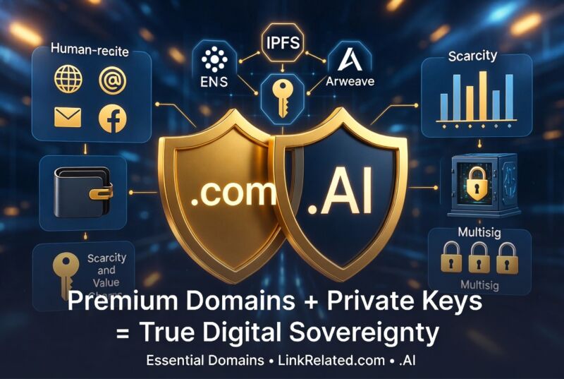 Image for the Tweet beginning: Premium Domains — especially .Com